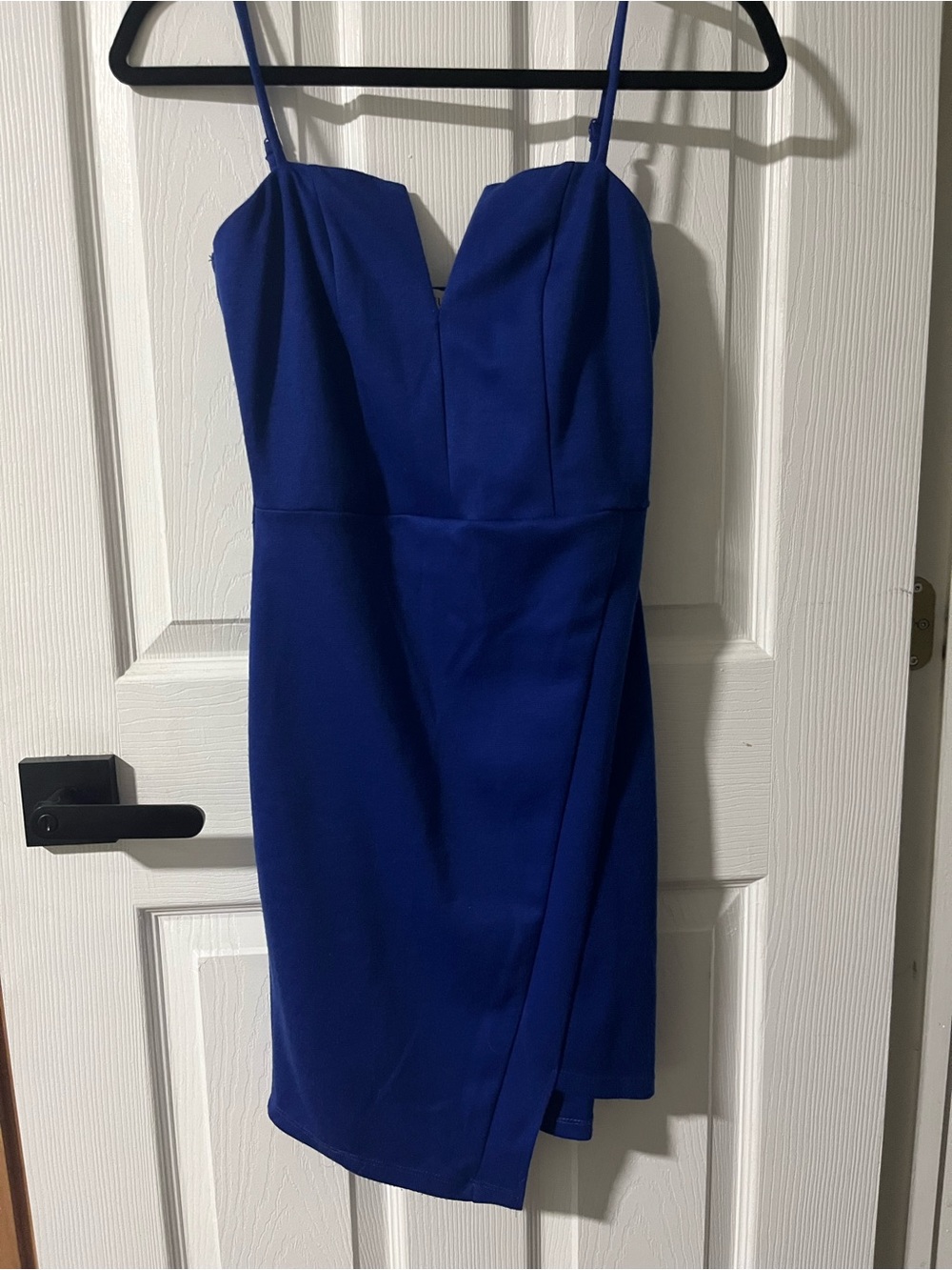 GUESS Royal Blue V-Neck Faux Wrap Mini Dress XS